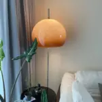 Vintage mushroom shaped glass floor table lamp