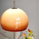 Vintage mushroom shaped glass floor table lamp