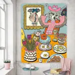 Vintage psychedelic rock hip hop tapestry wall hanging