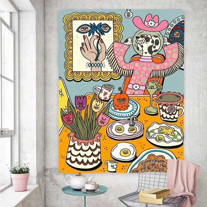 Vintage psychedelic rock hip hop tapestry wall hanging