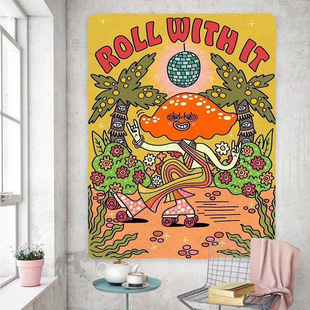 Vintage Psychedelic Rock Hip Hop Tapestry Wall Hanging 403775