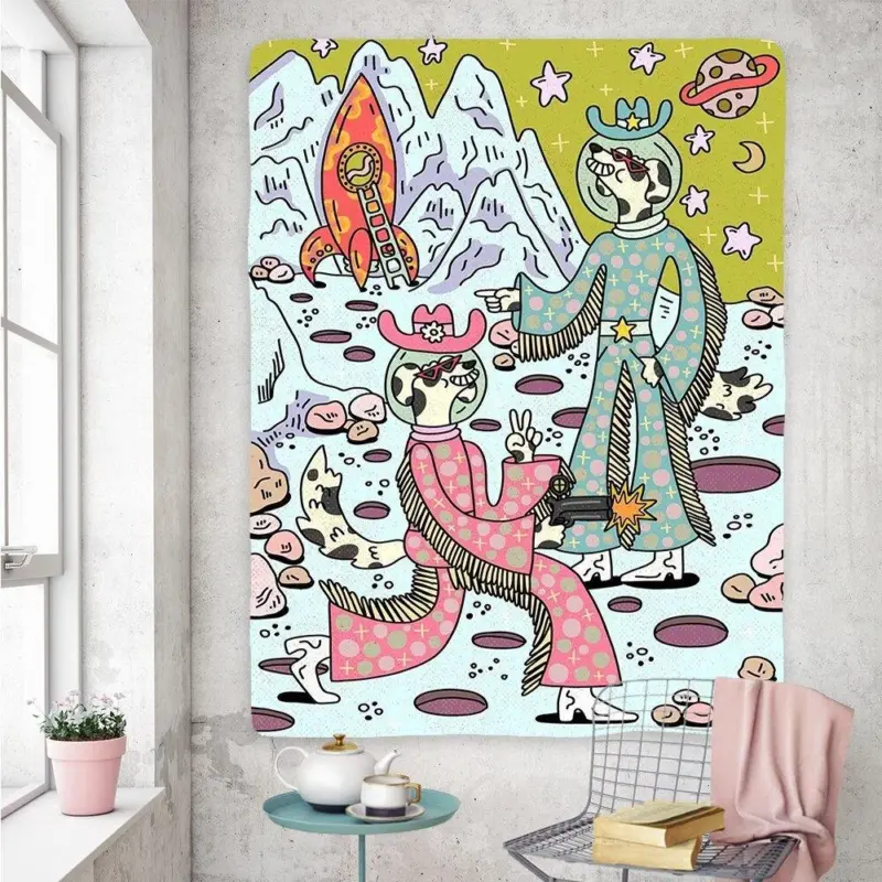 Vintage psychedelic rock hip hop tapestry wall hanging