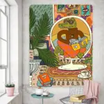 Vintage psychedelic rock hip hop tapestry wall hanging