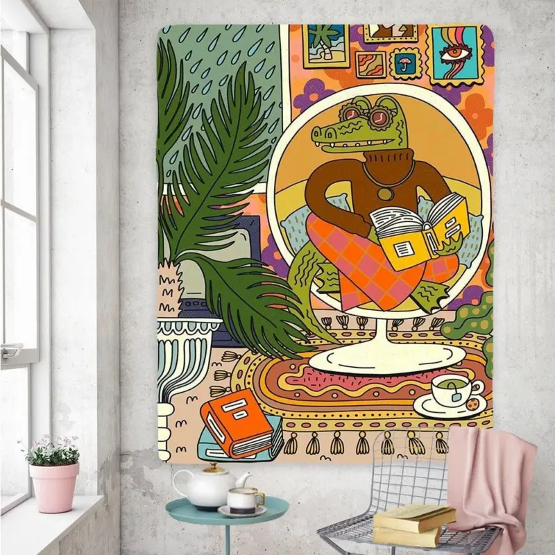 Vintage psychedelic rock hip hop tapestry wall hanging