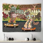 Vintage psychedelic rock hip hop tapestry wall hanging