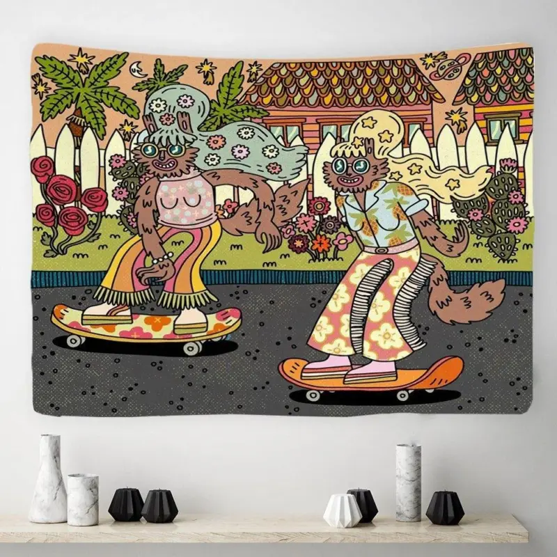 Vintage psychedelic rock hip hop tapestry wall hanging