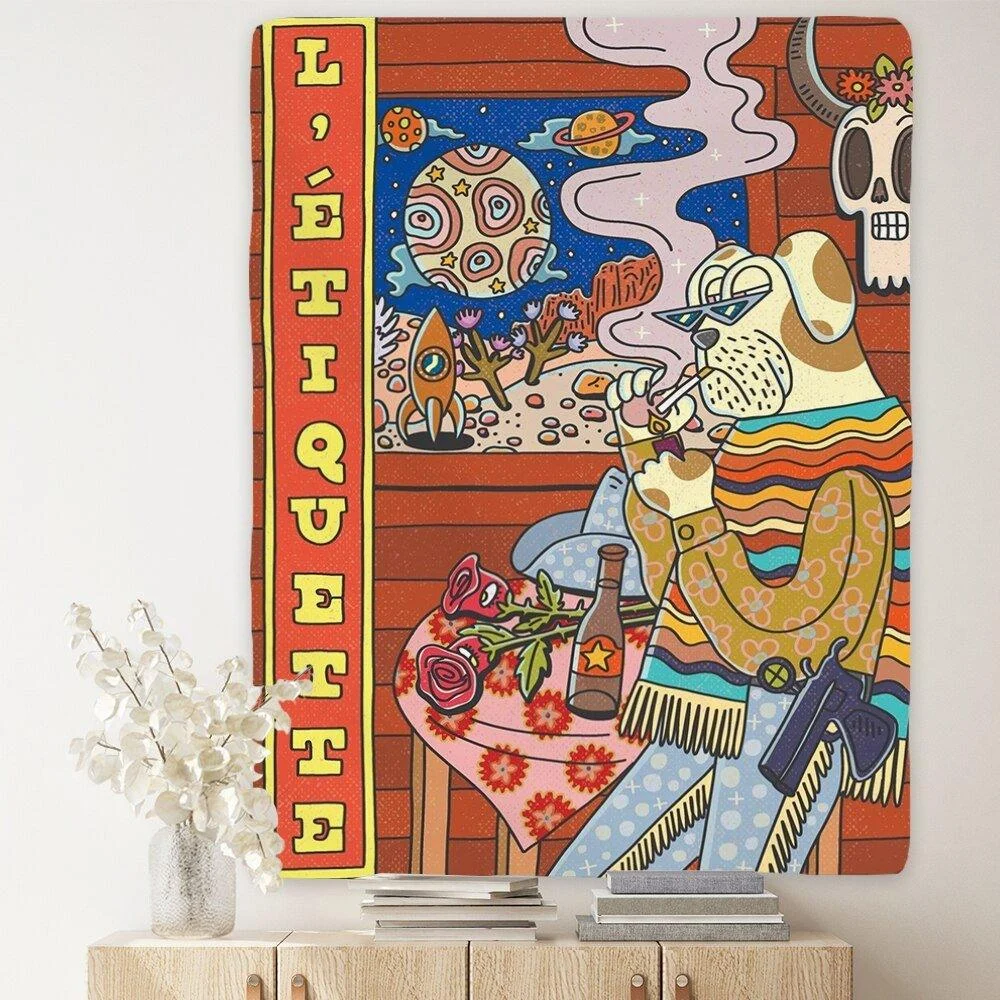 Vintage Psychedelic Rock Hip Hop Tapestry Wall Hanging 676512