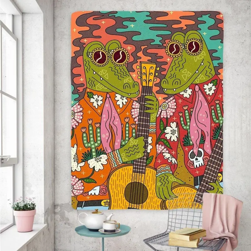 Vintage psychedelic rock hip hop tapestry wall hanging