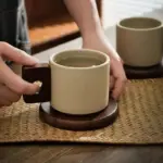 Vintage style ceramic coffee mug saucer