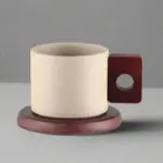 Vintage style ceramic coffee mug saucer