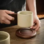 Vintage style ceramic coffee mug saucer