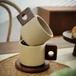 Vintage style ceramic coffee mug saucer