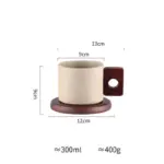 Vintage style ceramic coffee mug saucer