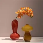 Vintage style stained glass flower vase