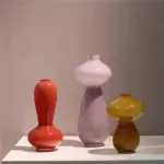 Vintage style stained glass flower vase
