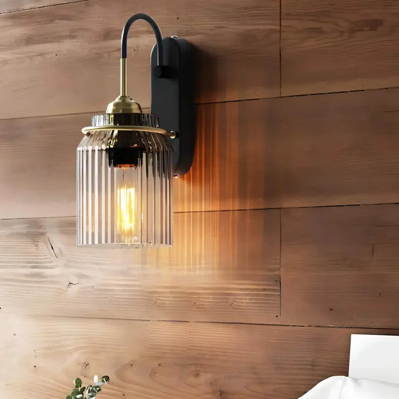 Vintage wandleuchte mit glaslampenschirm vintage wandlampe modern industrial stil xlumina3