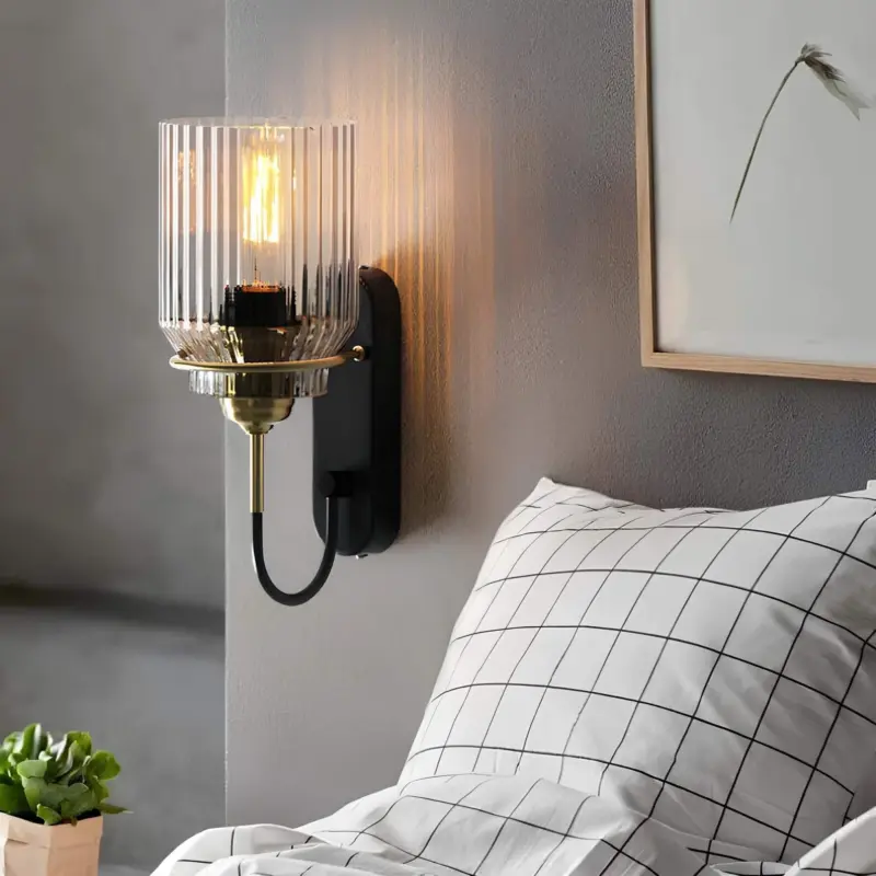 Vintage wandleuchte mit glaslampenschirm vintage wandlampe modern industrial stil xlumina4