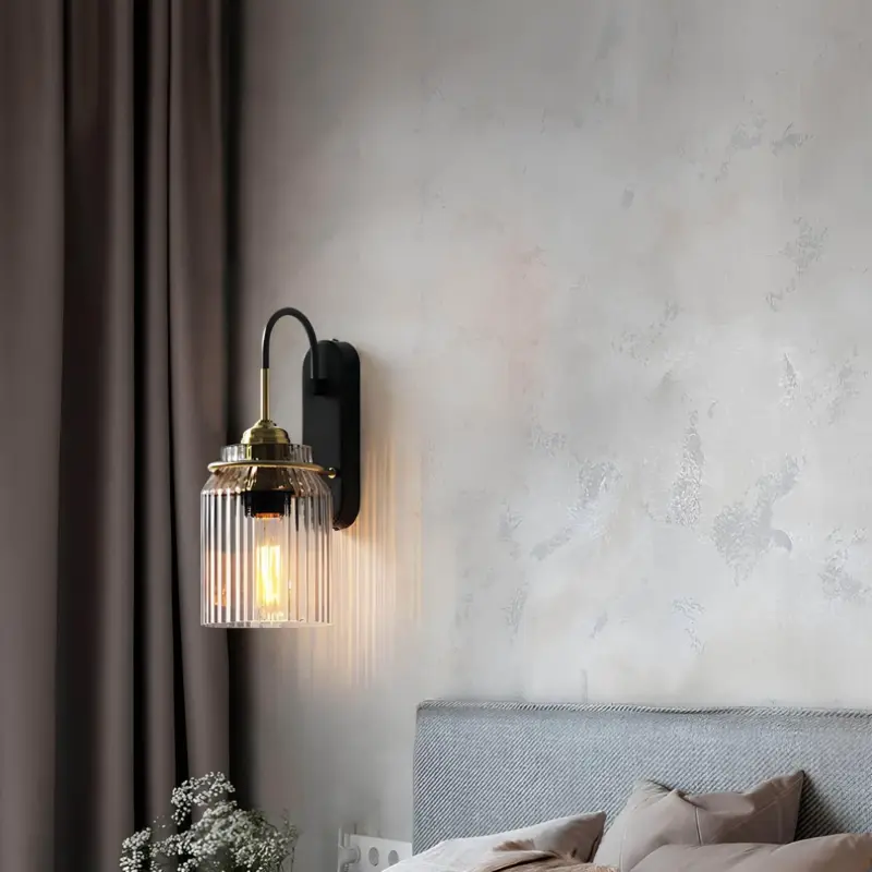Vintage wandleuchte mit glaslampenschirm vintage wandlampe modern industrial stil xlumina5