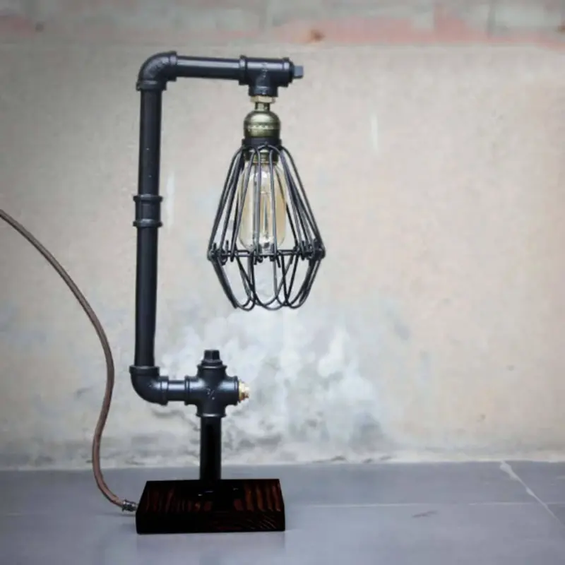 Vintageessence metall tischlampe vintage led tischlampe schwarz messing silber bronze xluminia