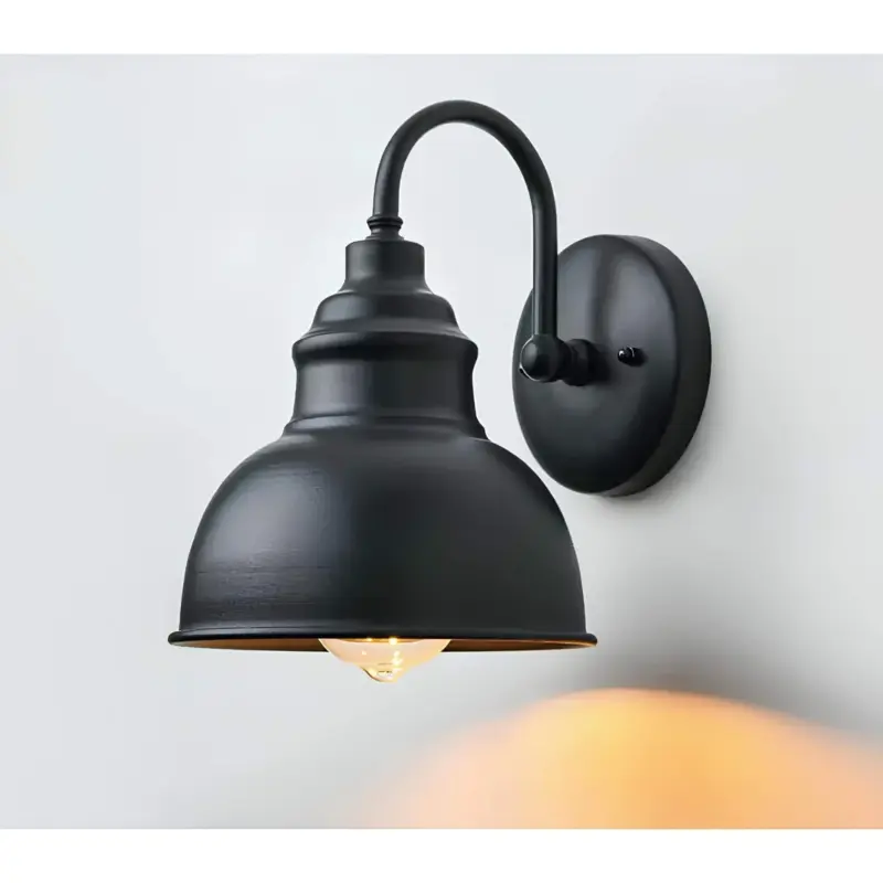 Vintageglow retro aussenwandlampe schwarz kupfer messing wetterbestaendig xlumina3