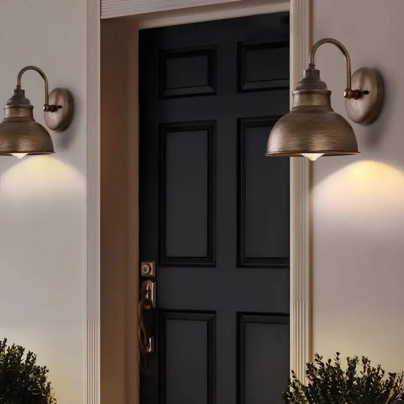 Vintageglow retro aussenwandlampe schwarz kupfer messing wetterbestaendig xlumina4
