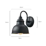Vintageglow retro aussenwandlampe schwarz kupfer messing wetterbestaendig xlumina6