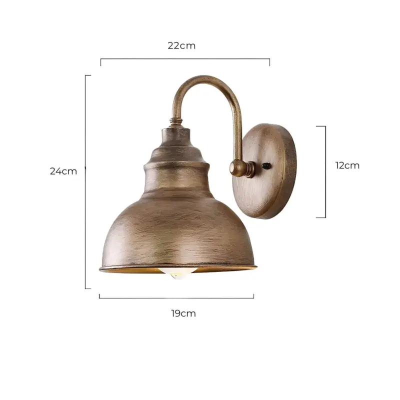 Vintageglow retro aussenwandlampe schwarz kupfer messing wetterbestaendig xlumina7