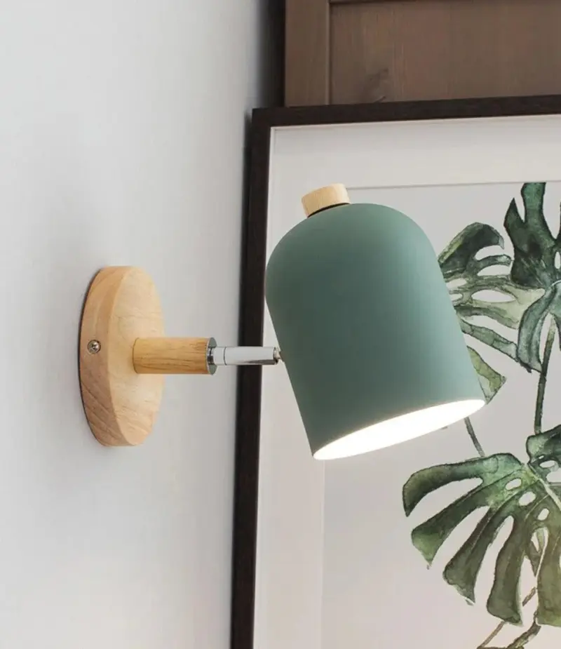 Vydko.com OLO Nordic Wall Wood Hanging Bedside Sconce