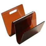 W shape wavey acrylic magazine stand