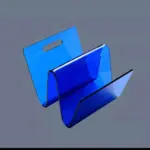 W shape wavey acrylic magazine stand