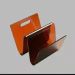 W shape wavey acrylic magazine stand
