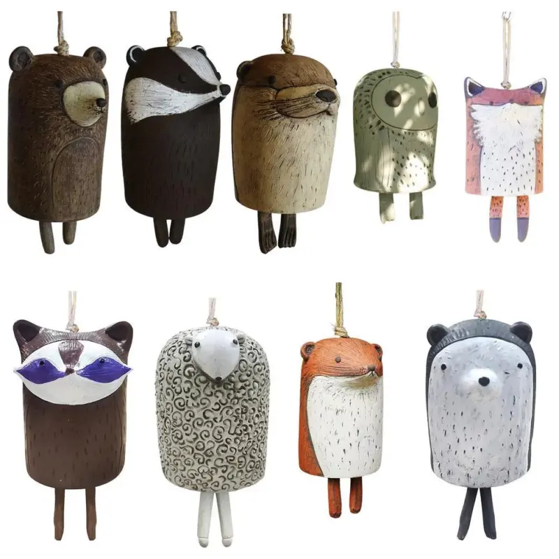 W0IbBeautiful Rustic Animal Wind Chimes Room Decoration Baby Room Decor Cute Resin Plastic Animal Wind Chimes