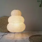 Wabi sabi living room floor rice lamp