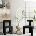 Wabi sabi style sleek designer dining chair