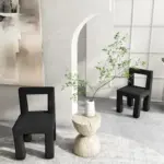 Wabi sabi style sleek designer dining chair