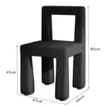 Wabi sabi style sleek designer dining chair