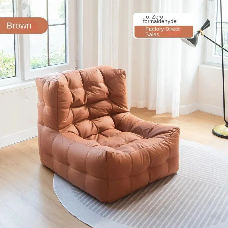 Waffle Fabric Lazy Sofa Bean Bag Chair 135875