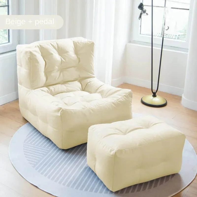 Waffle Fabric Lazy Sofa Bean Bag Chair 224719