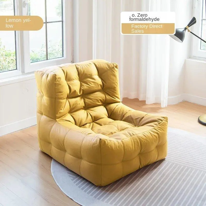 Waffle Fabric Lazy Sofa Bean Bag Chair 227857