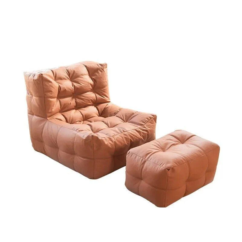 Waffle Fabric Lazy Sofa Bean Bag Chair 596656