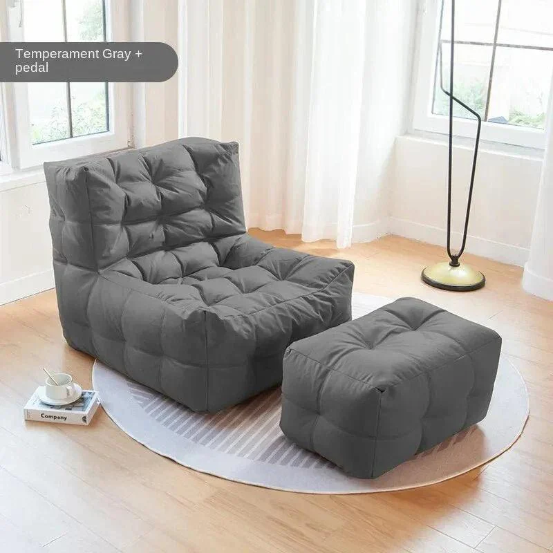 Waffle Fabric Lazy Sofa Bean Bag Chair 955183