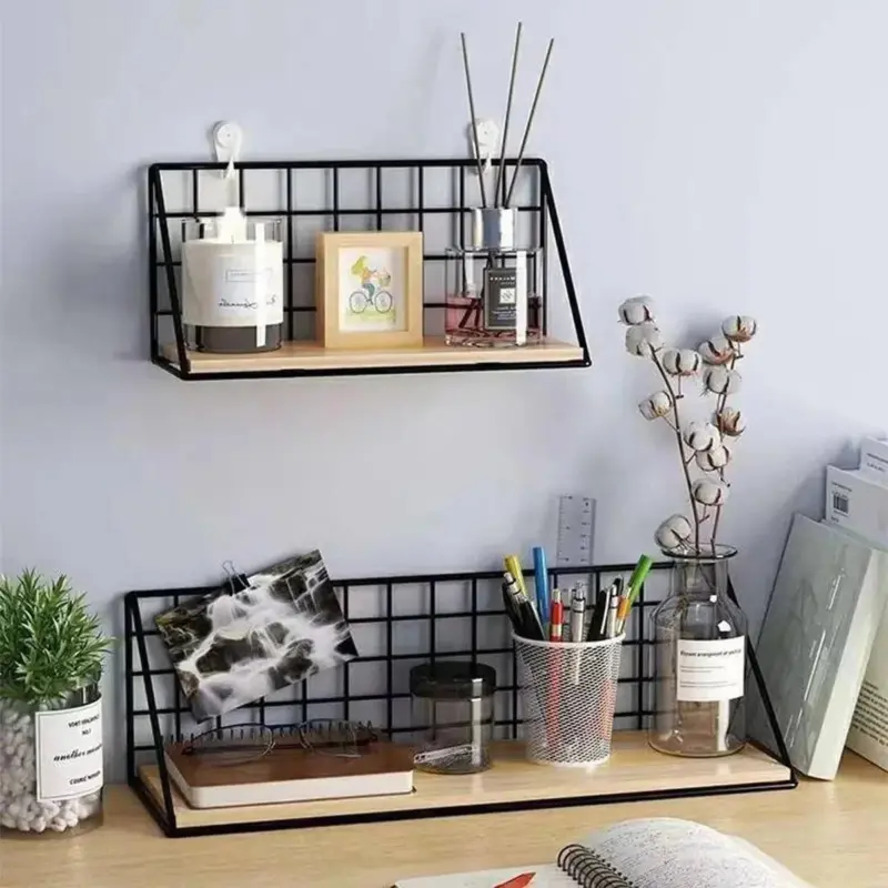 Wall mounted industrial hanging shelf