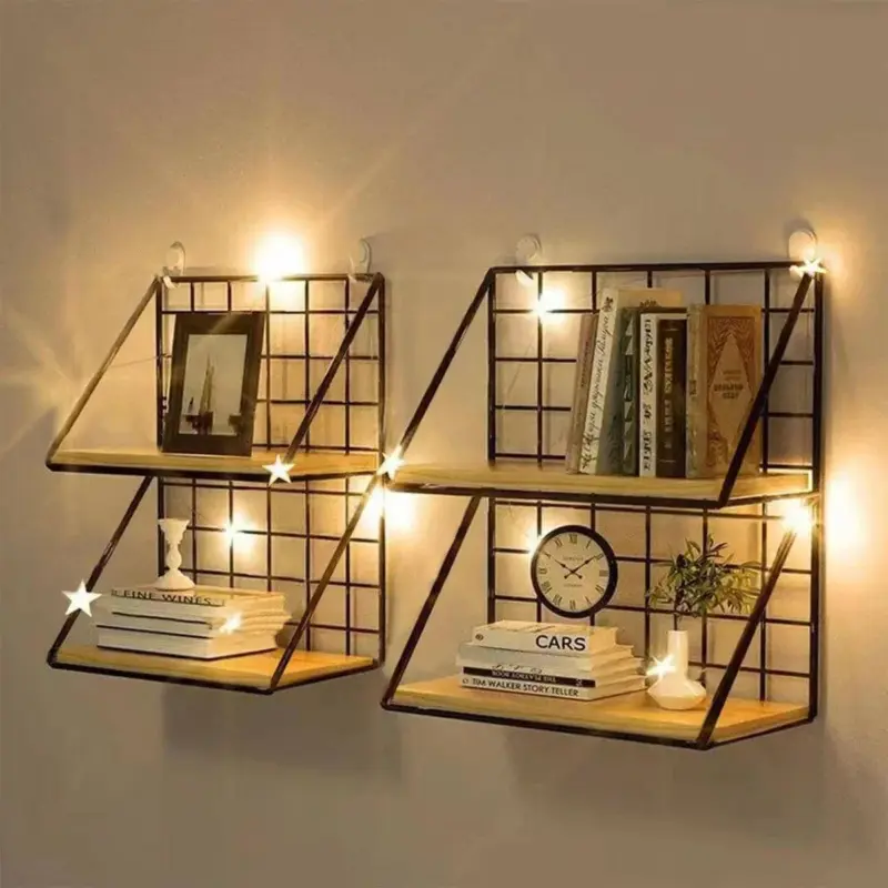 Wall mounted industrial hanging shelf