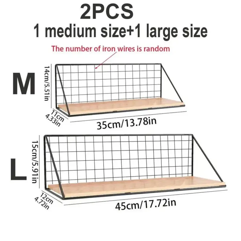 Wall mounted industrial hanging shelf