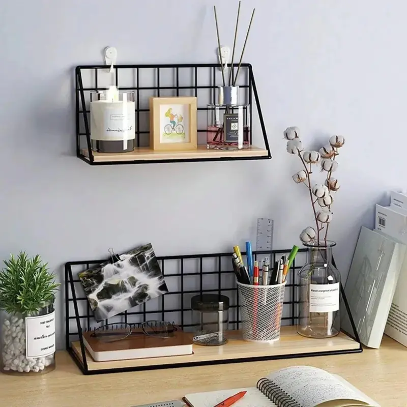 Wall mounted industrial hanging shelf