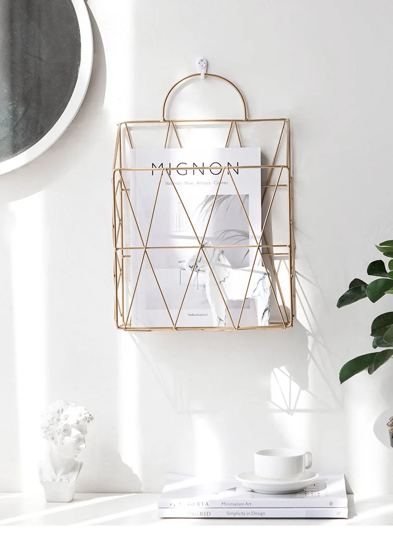 geometric wall file holder organizer