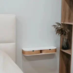 Wooden Wall Shelf - Plankie - With Drawer - Stylish Storage Space