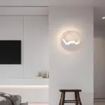 Waveglow moderne ovale led wandlampe eisen welle 3000k weiss schwarz xlumina2