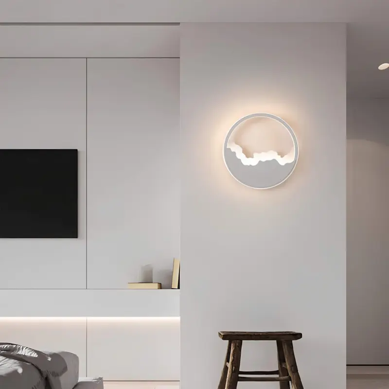 Waveglow moderne ovale led wandlampe eisen welle 3000k weiss schwarz xlumina2