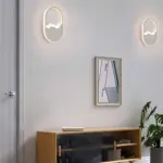 Waveglow moderne ovale led wandlampe eisen welle 3000k weiss schwarz xlumina8